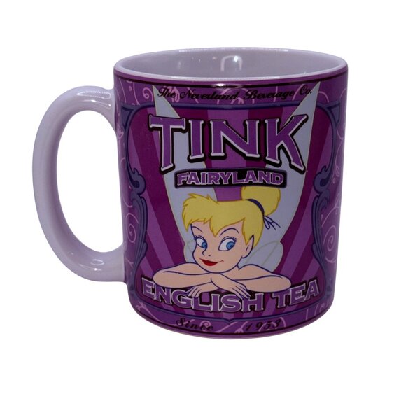 Tinker Bell English Tea Mug Disney Store Exclusive Ceramic Purple Design - Picture 3 of 5